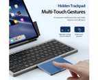 Universal Bluetooth Keyboard with Cover and Stand, Rechargeable Bluetooth Keyboard, Touch Keyboard Cover Facilitates Your Work & Life with Pull Out Tr