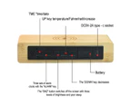 Wooden Digital Alarm Clock Wireless Charging, Alarm Clocks Bedside with Three Alarms, Snooze, Date Temperature Display, 3 Brightness Levels, Wooden LE