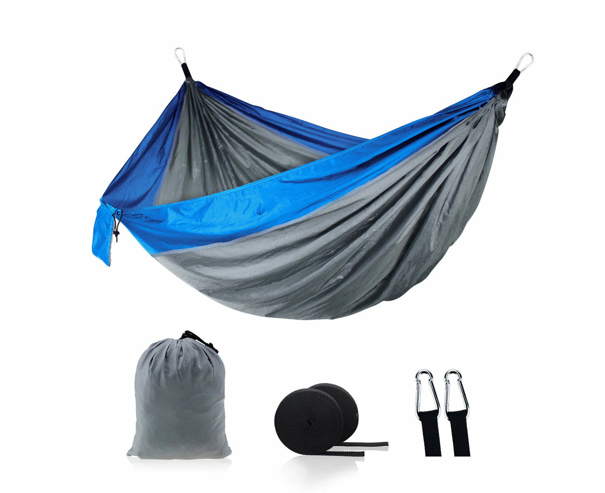 Portable and Lightweight Outdoor Camping Hammock - Grey and Blue