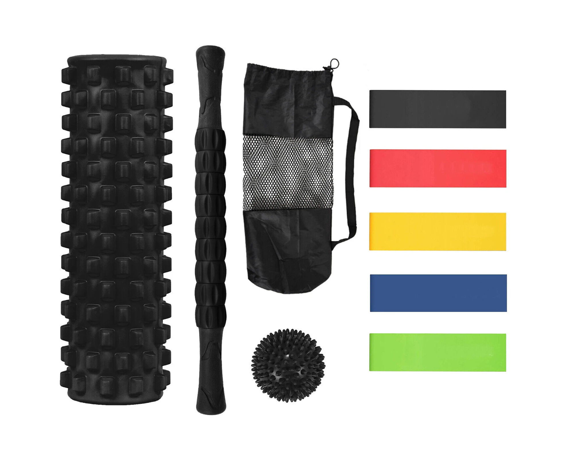 Yopower Foam Roller Set High Density Yoga Massage Roller for Physical Therapy and Exercise, Black