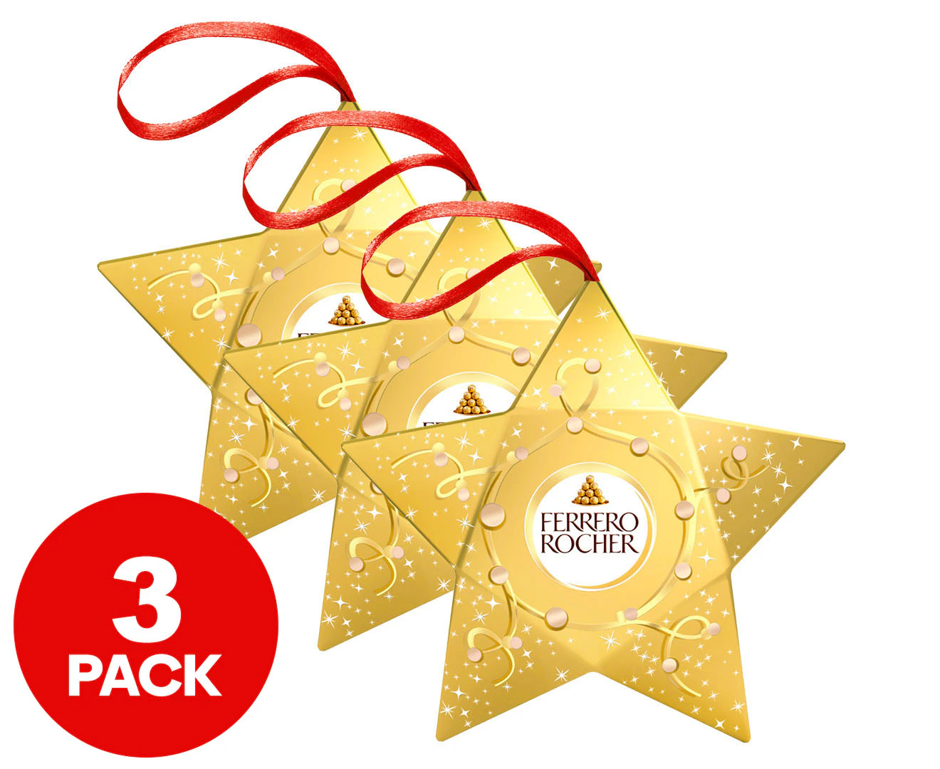 3 x Ferrero Rocher 3-Piece Star 37.5g