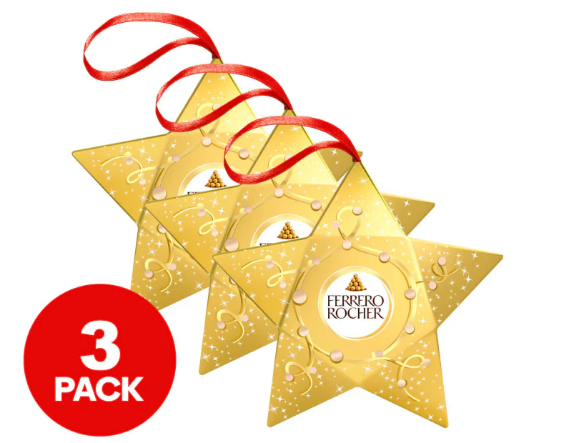 3 x Ferrero Rocher 3-Piece Star 37.5g