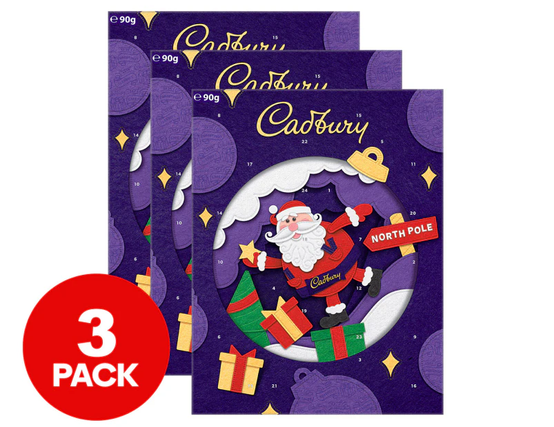 3 x Cadbury Dairy Milk Advent Calendar 90g