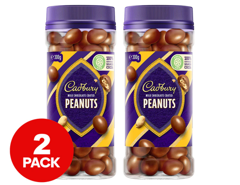 2 x Cadbury Milk Chocolate Coated Peanuts 300g