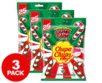 3 x Chupa Chups Lollipops Candy Cane 300g