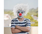 Clown Hair Wig Cosplay Showing Clown Fluffy Ball-shape Wig Hairstyle Headwear for Halloween Masquerade Christmas (White)