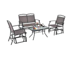 Costway 4Pcs Patio Bistro Set Outdoor Conversation Setting Glider Chair Loveseat Coffee Table Garden Yard