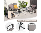 Costway 4Pcs Patio Bistro Set Outdoor Conversation Setting Glider Chair Loveseat Coffee Table Garden Yard