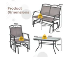 Costway 4Pcs Patio Bistro Set Outdoor Conversation Setting Glider Chair Loveseat Coffee Table Garden Yard