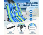 Costway Outdoor Beach Lounge Chair Folding Lounger Recliner Day Bed w/Adjustable Backrest Patio Poolside