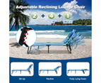 Costway Outdoor Beach Lounge Chair Folding Lounger Recliner Day Bed w/Adjustable Backrest Patio Poolside