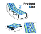 Costway Outdoor Beach Lounge Chair Folding Lounger Recliner Day Bed w/Adjustable Backrest Patio Poolside