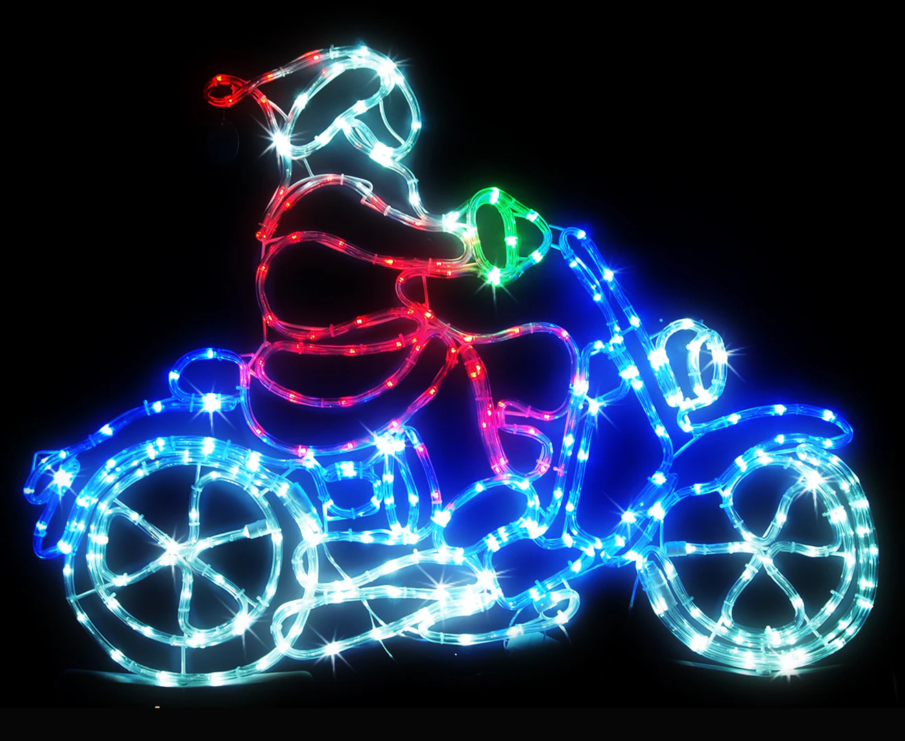 Stockholm Christmas Lights LED Rope Santa Claus Motorbike Motifs Outdoor Garden Decoration