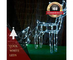 Stockholm Christmas Lights 160 LEDs Solar Sleigh Reindeer Fairy Outdoor Garden Xmas 145CM