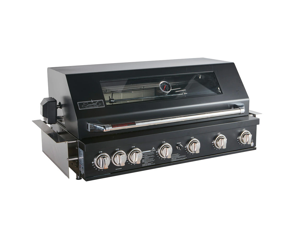 Smart 6 Burner Built-In Gas BBQ With Rotisserie & Rear Infrared Burner In Black (601WB-BLK)