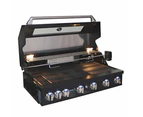 Smart 6 Burner Built-In Gas BBQ With Rotisserie & Rear Infrared Burner In Black (601WB-BLK)
