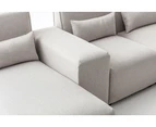 Foret 6 Seater Sofa Modular Corner Lounge Couch Fabric Right Chaise Beige L Shape