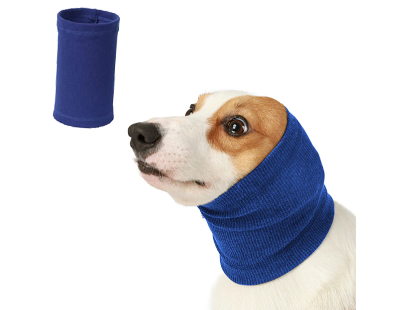 Quiet Ears For Dogs,Cat Dog Hoodies Hat For Noise Block Ear Protection And Recovery, Dogs No Flap Ear Wraps For Anxiety Relief, Calming,Grooming (S, Blue)