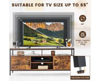 Giantex Industrial Entertainment Unit Wooden TV Stand for TV up to 65'' w/Adjustable Open Shelves & 2 Cabinets