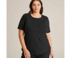 Target Curve Organic Cotton Short Sleeve Crew T-Shirt - Black