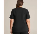 Target Curve Organic Cotton Short Sleeve Crew T-Shirt - Black