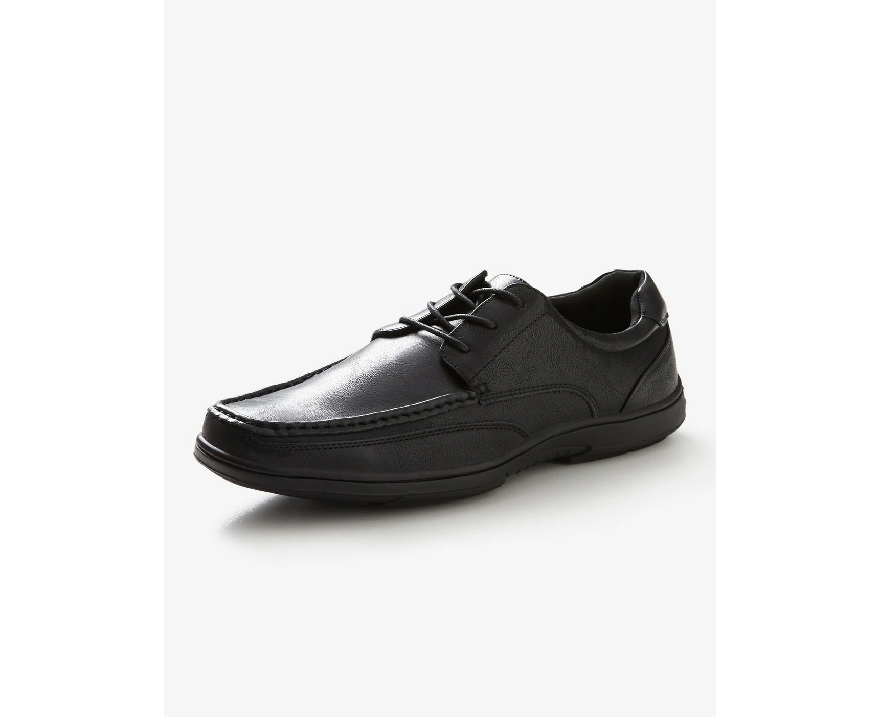 rivers - Mens Winter Dress Shoes - Lace Up - Black Brogues - Casual Footwear - Wade - Stitched - Low Top - Round Toe - Classic Design - Work Fashion