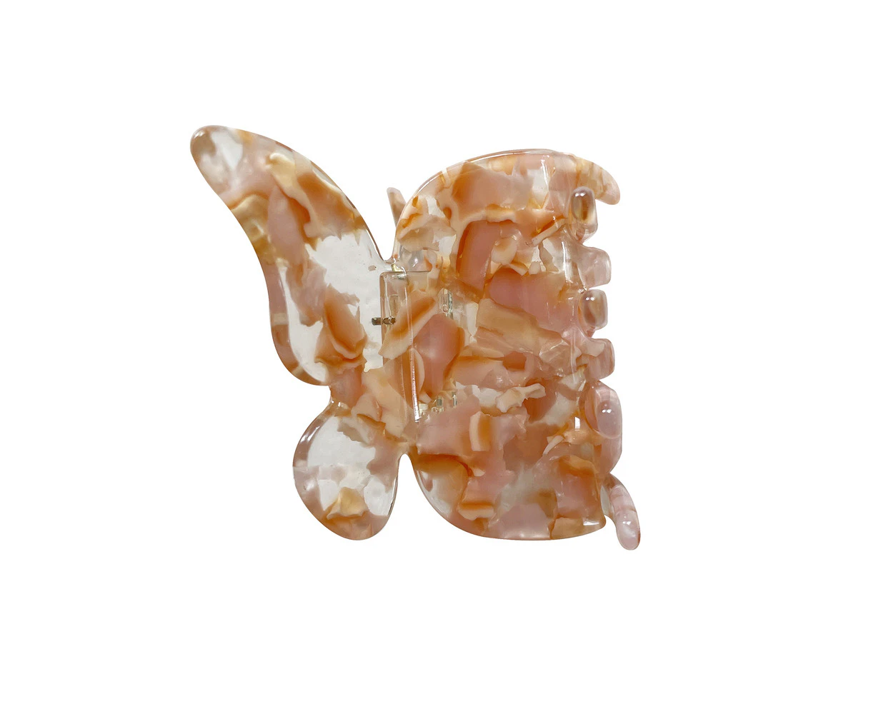 Culturesse Kana Butterfly 5.9cm Hair Claw/Crab Accessory Apricot/Transparent