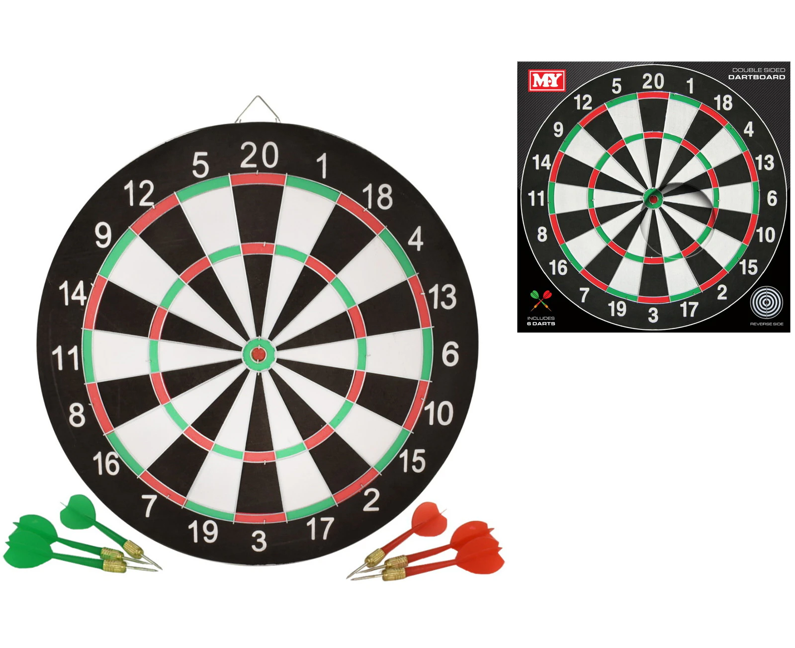 Dartboard with 6 Darts