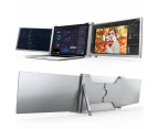 15.6 Inch Trifold Portable Monitor 1080p Ips Fhd Laptop Screen Extender For Laptop Space Grey