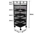 4 Tier Kitchen Storage Rack Trolley Cart Carbon Steel Hair Salon Moving Square Basket Storage shelf with Wheels