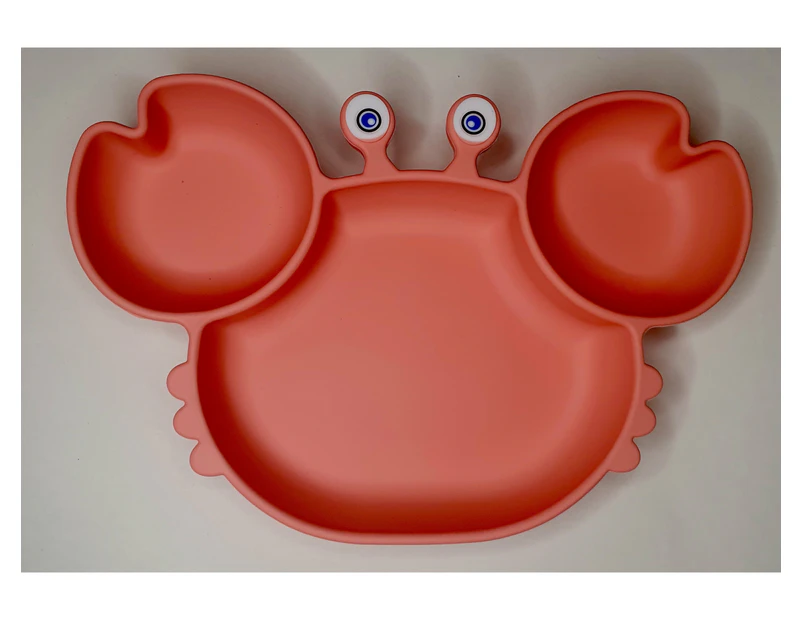 Kids Silicone Crab Plate Pink