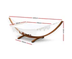 Gardeon Hammock Bed Outdoor Camping Garden Tassel Timber Hammock White