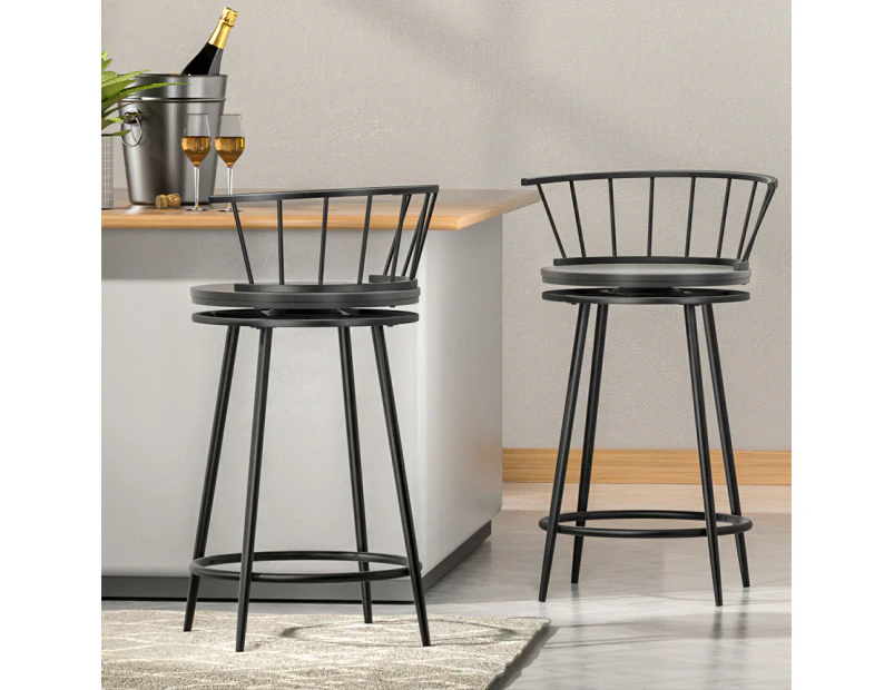 Bar Stools Set of 2 Metal Kitchen Stool Chairs