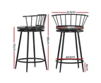 Bar Stools Set of 2 Metal Kitchen Stool Chairs