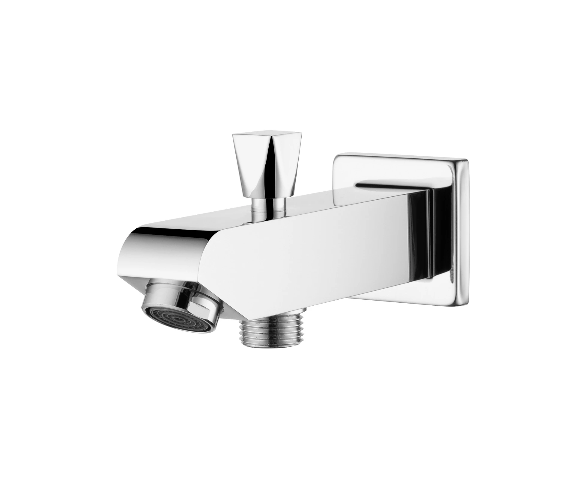 Bathtub tap Square Basin Wall water Spout with diverter Bath shower mixer Chrome bathroom Faucets