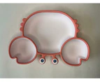 Kids Silicone Crab Plate White and Pink