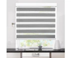 Marlow Blackout Zebra Roller Blind Curtains Double Window Sunshade 180x210 Grey