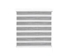 Marlow Blackout Zebra Roller Blind Curtains Double Window Sunshade 180x210 Grey