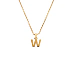 Culturesse 24K Gold Filled Initial W Pendant Necklace