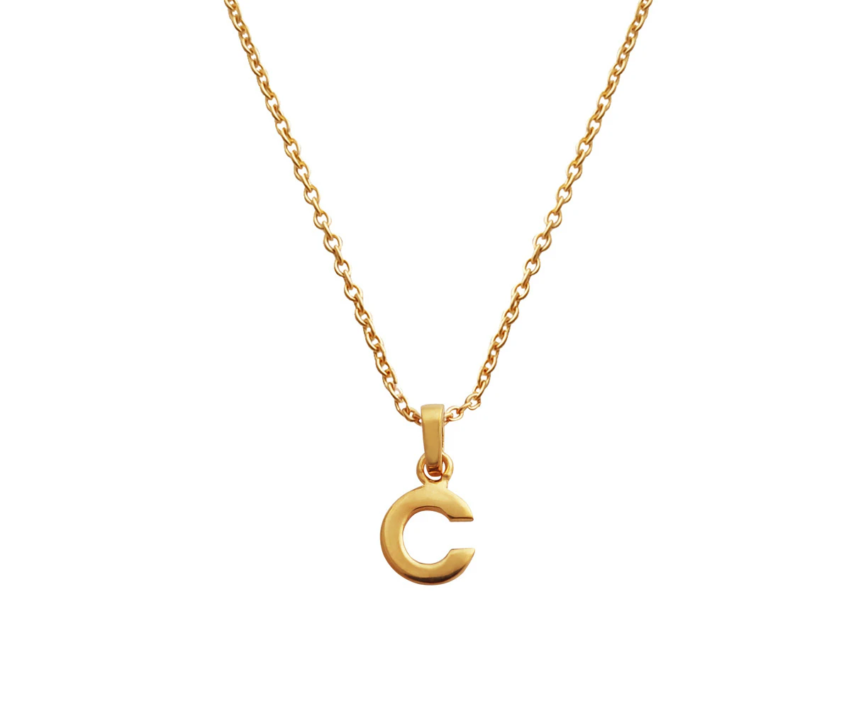 Culturesse 50cm Initial C Pendant 24K Gold Plated Necklace Fashion Jewellery