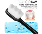 2Pcs Nano Ultra-fine Wave Toothbrush Soft Bristle Oral Care Cleaning Black