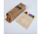 10 Pack Natural Bamboo Toothbrushes Eco-Friendly Organic Biodegradable Bamboo BPA Free Soft Bristles