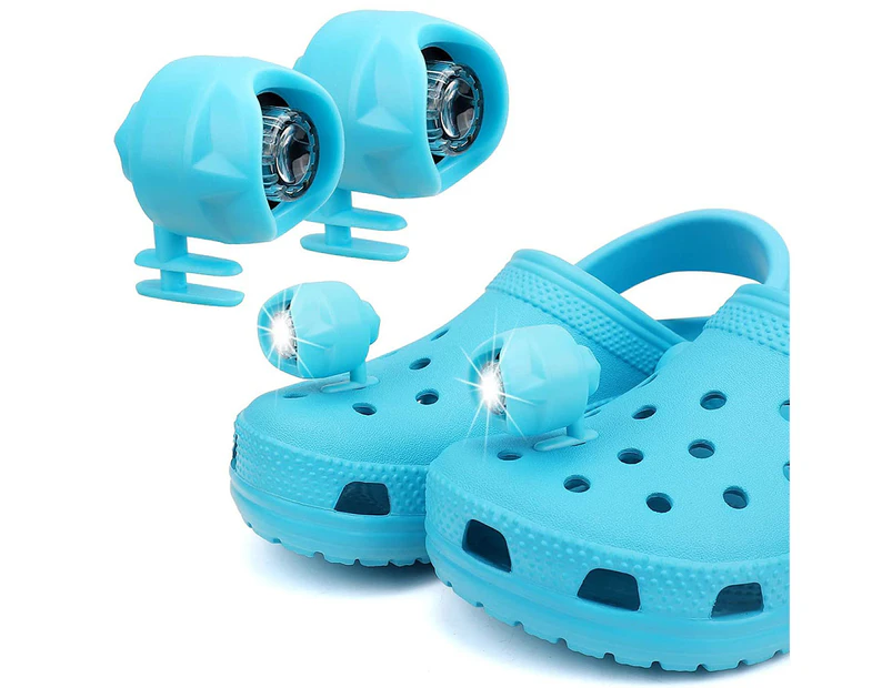 2X For Croc Shoes Lights Camping Headlights Charms Clog Sandals Shoes Decor Gift-Blue
