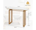 Giantex Modern Console Table Hallway Table Entryway Display Table w/Adjustable Footpads Gold