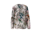 Heine - Womens Tops -  Tropical Print Lace Up Blouse - Tropical Print