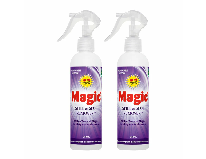 2 x Magic Spill & Spot Remover Bleach-free, Perfect for Spills of all Kinds, Septic and Grey Water Safe 250mL