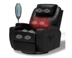 Advwin Recliner Chair Electric Massage Chair PU Leather 8 Point Heating Armchair Black