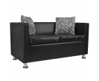 Sofa 2-Seater Artificial Leather Black