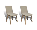 vidaXL vidaXL Dining Chairs 2 pcs Beige Fabric and Solid Oak Wood