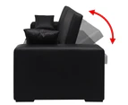 vidaXL Sofa Bed Black Artificial Leather